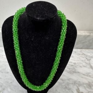 Emerald Glow Crystal Bead Necklace