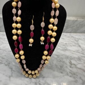 Regal Blush Multicolor Bead Necklace Set